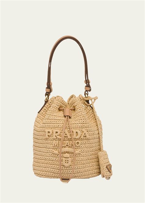 prada beach bag raffia|prada raffia bucket bag.